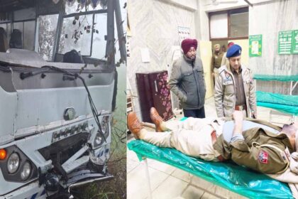 भीषण सड़क हादसा, ट्रक से टकराई पंजाब पुलिस की बस, 11 पुलिस कर्मचारी घायल !