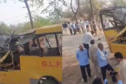 Tragic accident in Haryana, school bus overturned,
